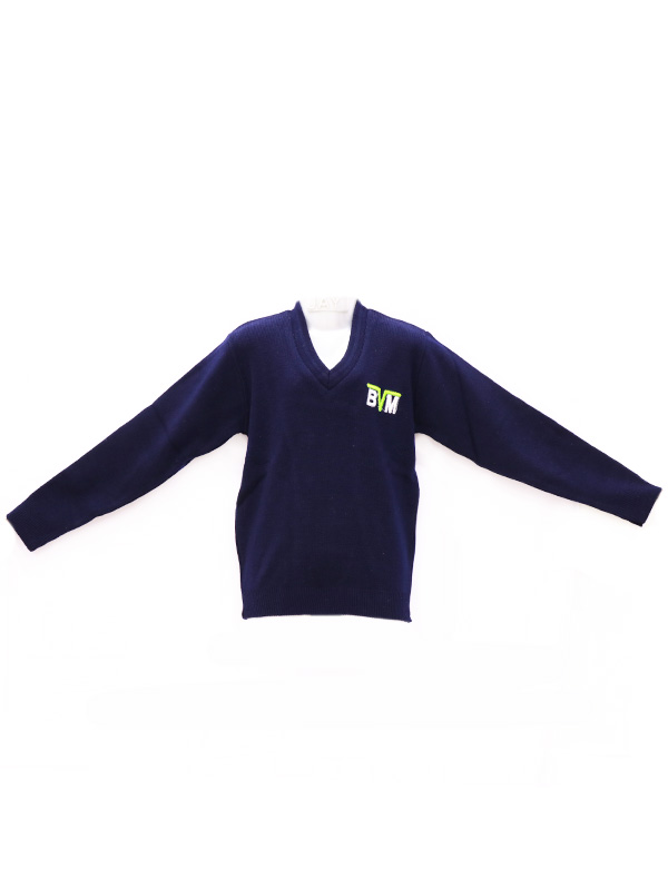 Navy Blue Full Sleeves Sweater (with BVM Housewise Monogram)